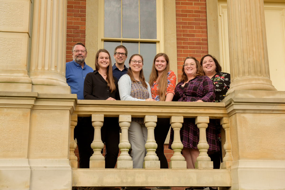 Group Picture of Cincinnati Observatory Team on balcony