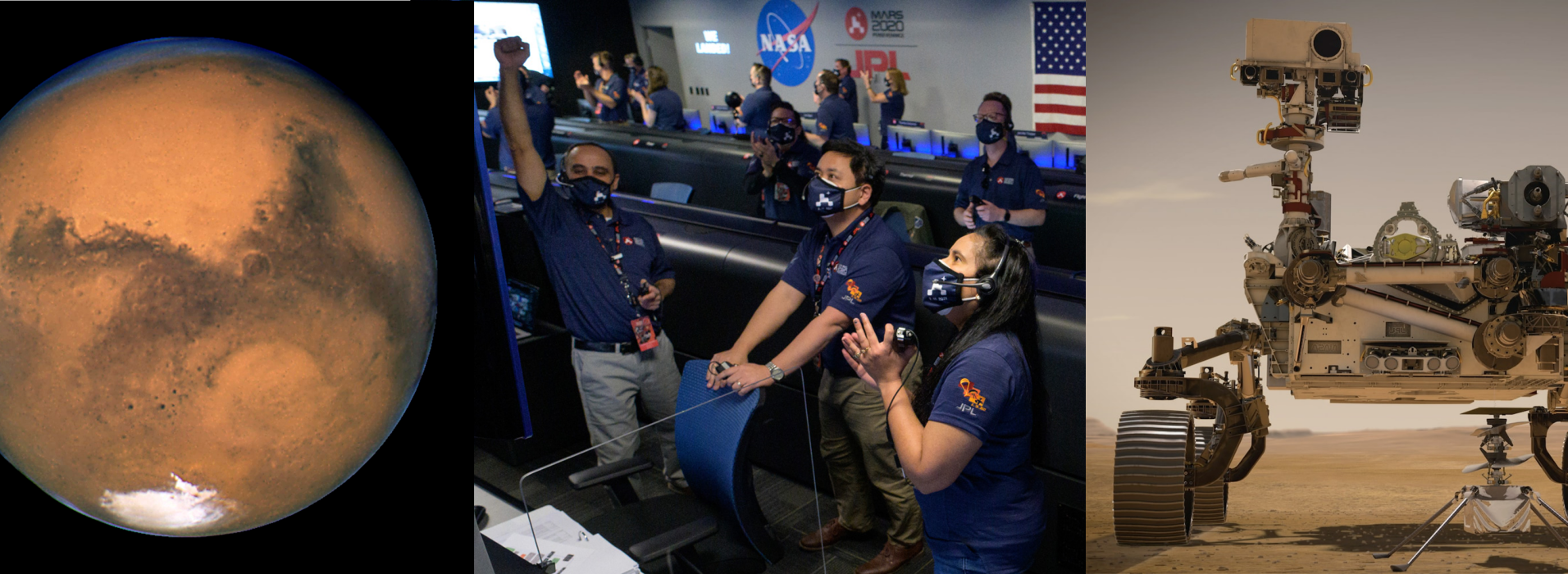 Mars globe NASA control room Perseverance Rover